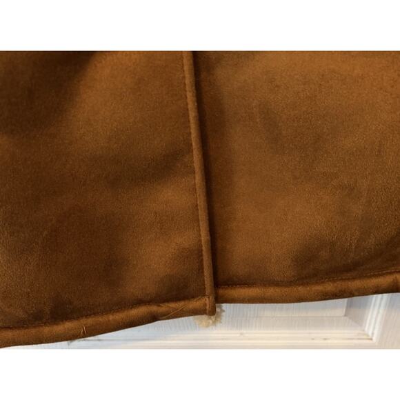 GUESS Mens Double Breasted Faux Shearling Overcoat Brown Medium - Picture 10 of 11